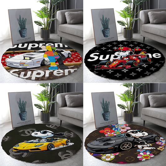 Bedroom Mat ラグ 円形 短毛 0805-2-3