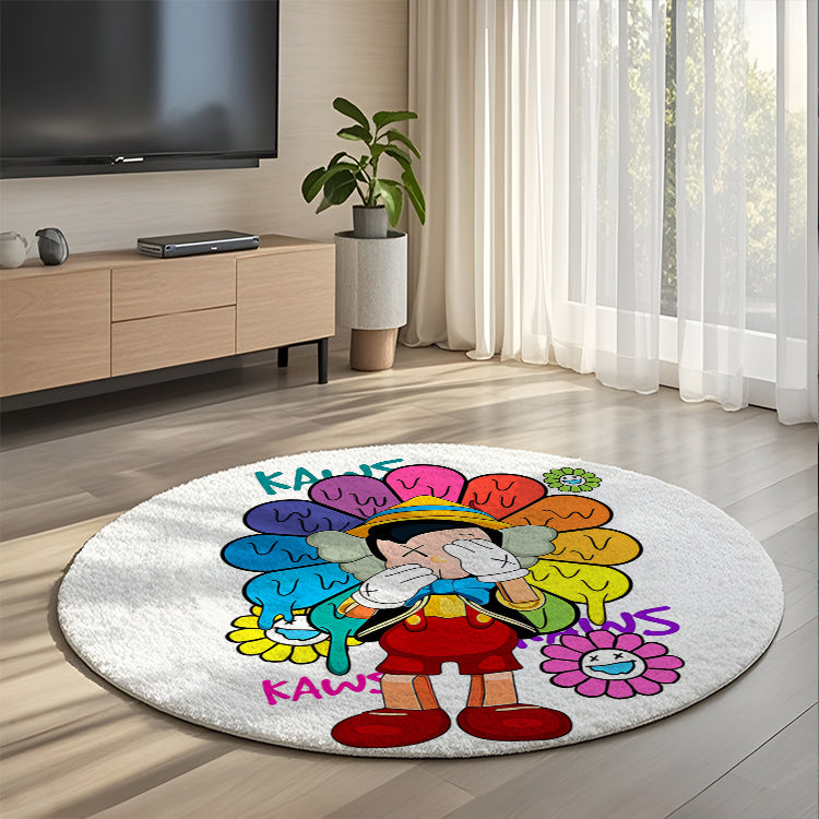 Bedroom Mat ラグ 円形 短毛 719-1-9