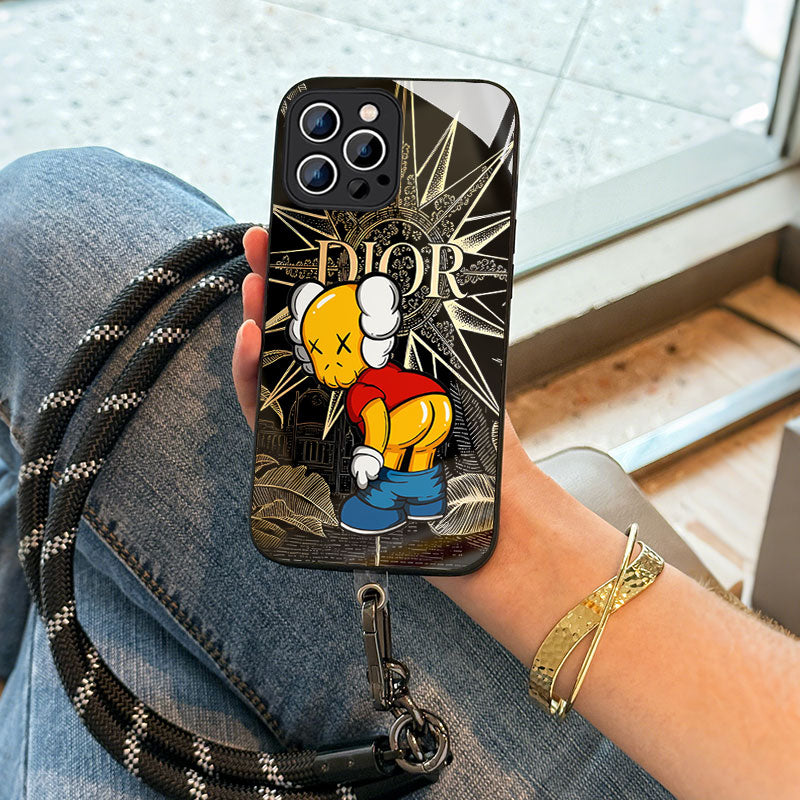 ガラス・10MMストラップ ショルダー付きiPhoneケース 1022-1-9