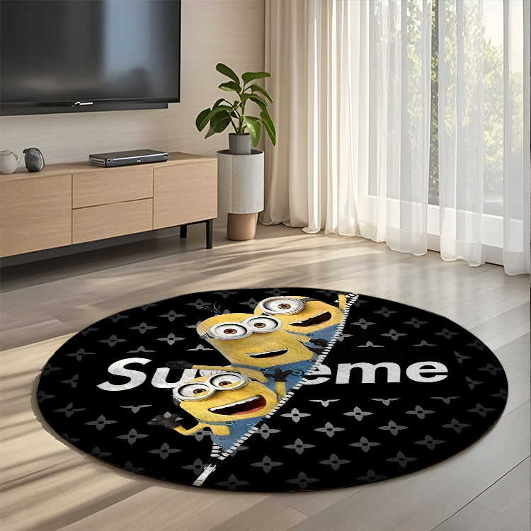 Minions:Bedroom Mat ラグ 円形 短毛 0702-6-7