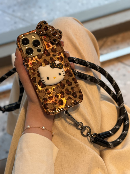 【クリスタル】10MMストラップ ショルダー付きiPhoneケース 1128-5