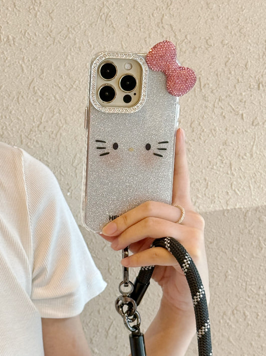 【クリスタル】10MMストラップ ショルダー付きiPhoneケース 1028-1-3