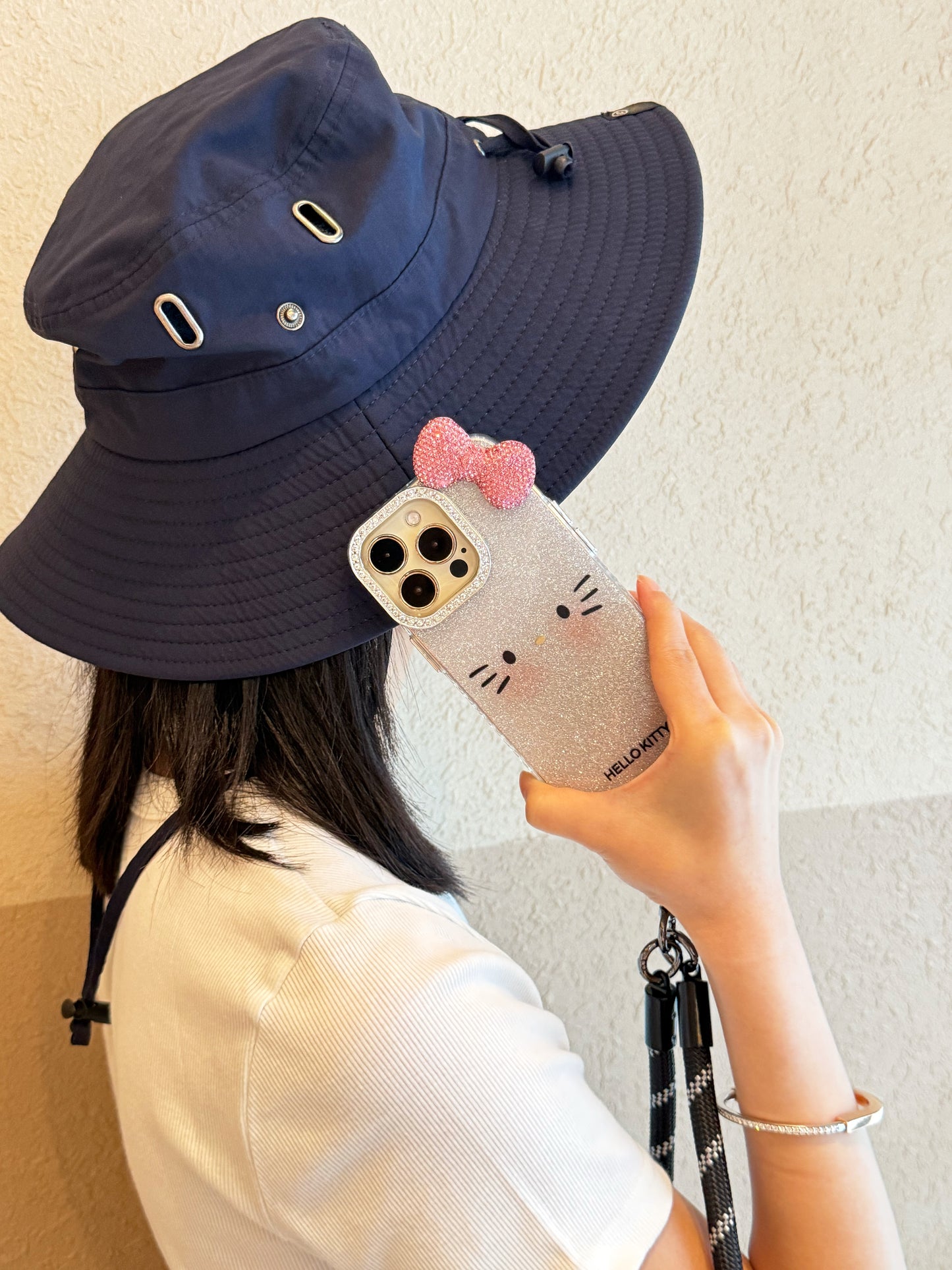 【クリスタル】10MMストラップ ショルダー付きiPhoneケース 1028-1-3