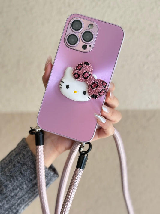 【クリスタル】10MMストラップ ショルダー付きiPhoneケース 1113-3