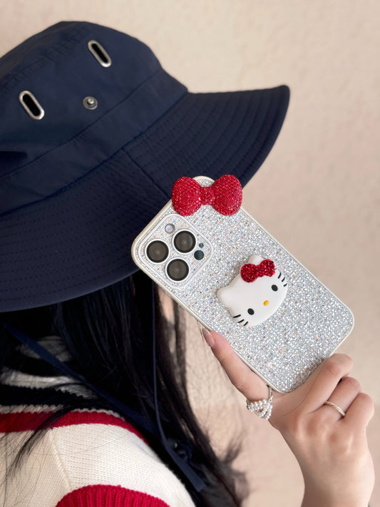 【クリスタル】10MMストラップ ショルダー付きiPhoneケース 1112-8