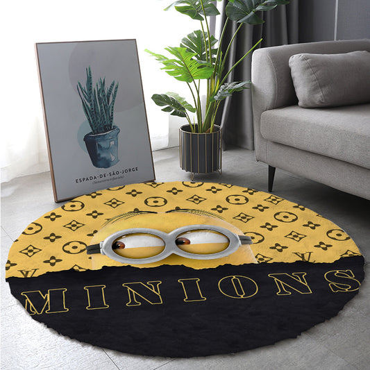 Minions：Bedroom Mat ラグ 円形 短毛 0805-6-1