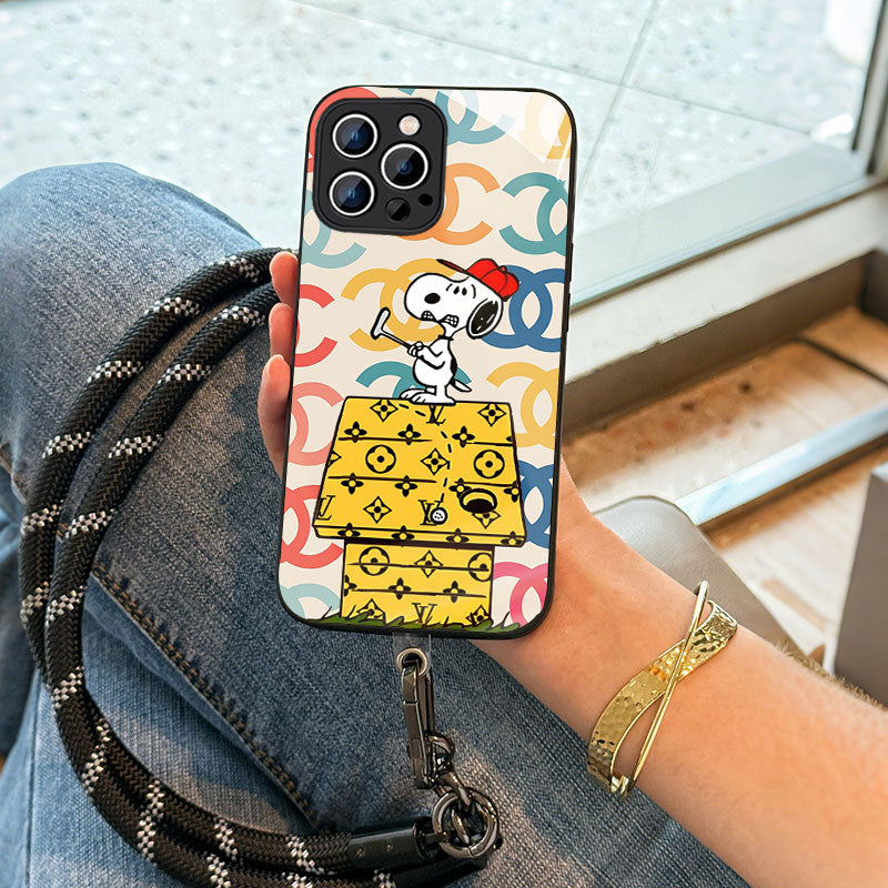 ガラス・10MMストラップ ショルダー付きiPhoneケース  1022-1-8
