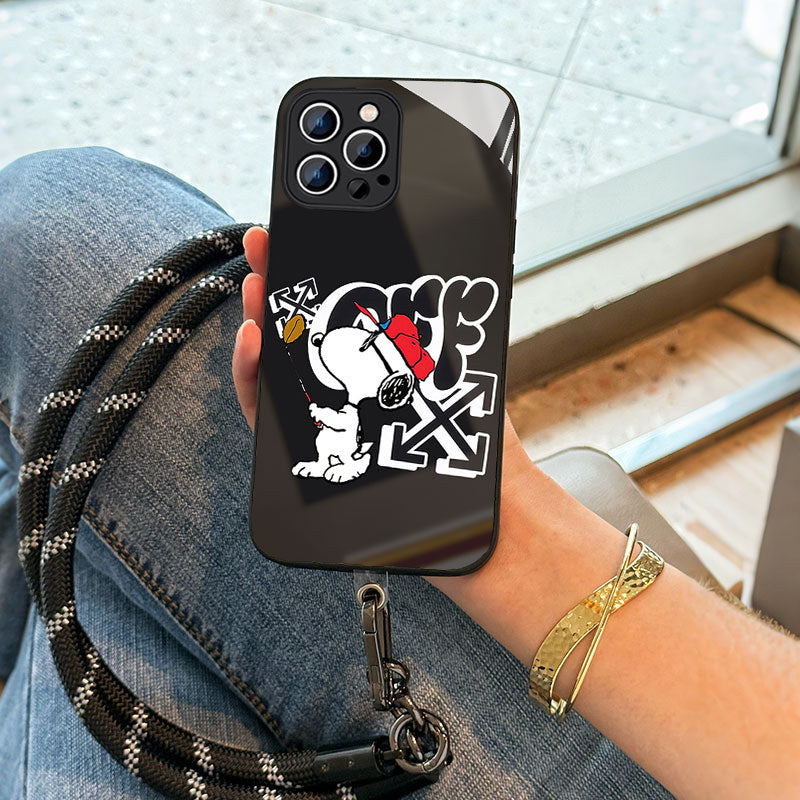 ガラス・10MMストラップ ショルダー付きiPhoneケース  1022-1-7