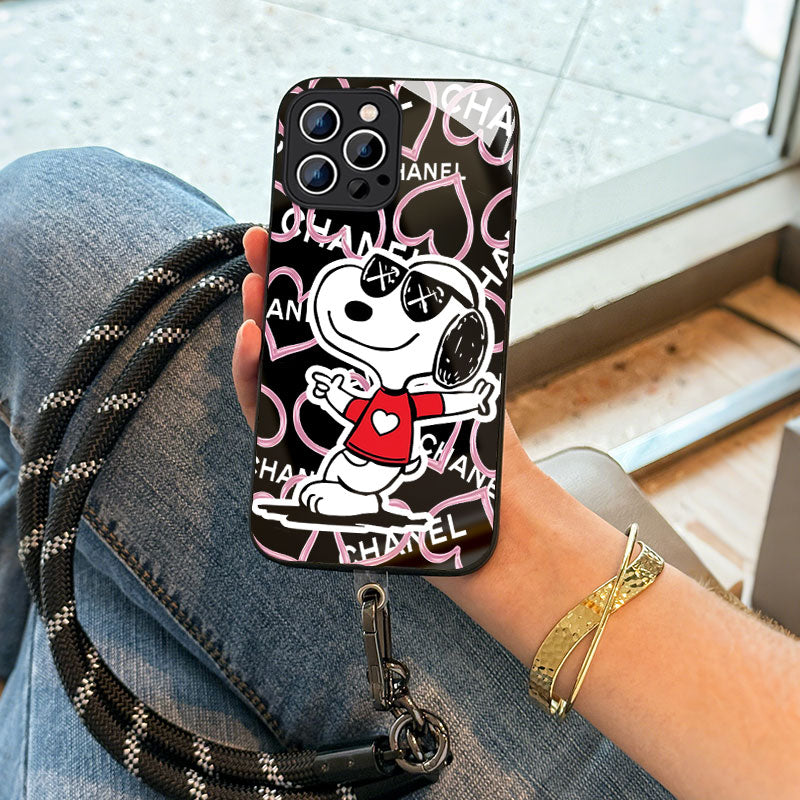 ガラス・10MMストラップ ショルダー付きiPhoneケース  1022-1-1
