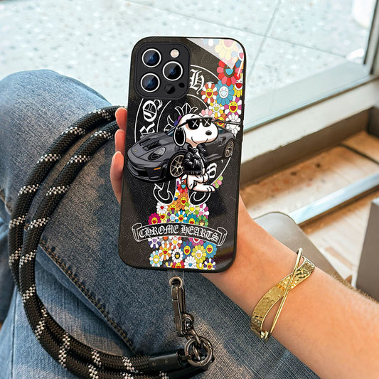 ガラス・10MMストラップ ショルダー付きiPhoneケース  1022-1-2