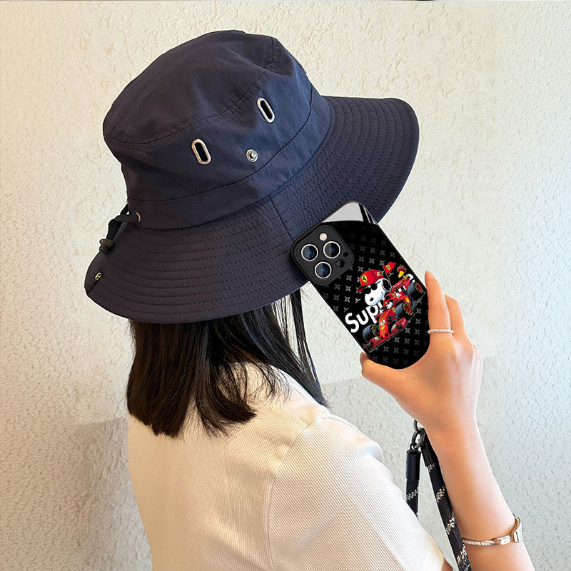 ガラス・10MMストラップ ショルダー付きiPhoneケース  1022-1-3