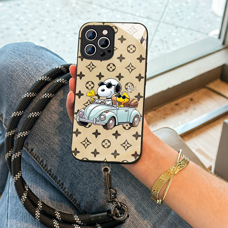 ガラス・10MMストラップ ショルダー付きiPhoneケース  1022-1-4