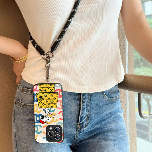 ガラス・10MMストラップ ショルダー付きiPhoneケース  1022-1-8
