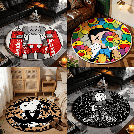 Bedroom Mat ラグ 円形 短毛 719-1-12-2