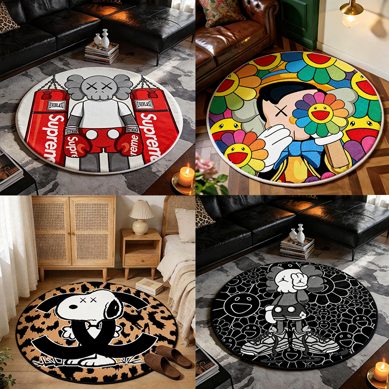 Bedroom Mat ラグ 円形 短毛 1115-1-18