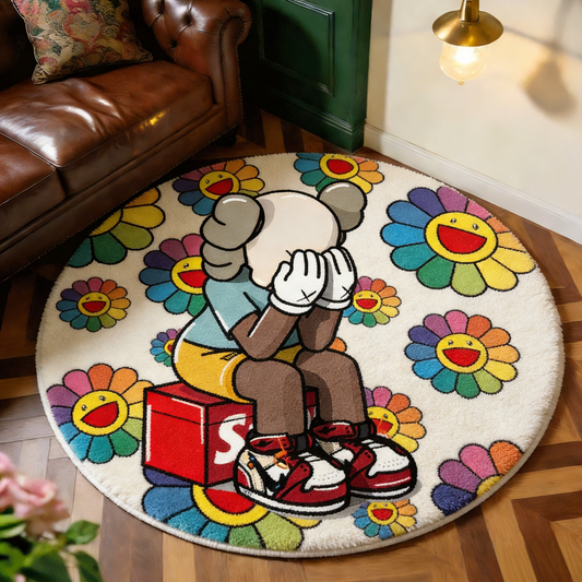 Bedroom Mat ラグ 円形 短毛 1018-2-11-1