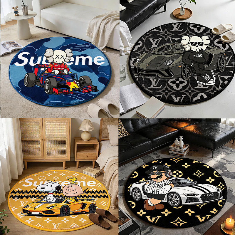 Bedroom Mat ラグ 円形 短毛 260527-20