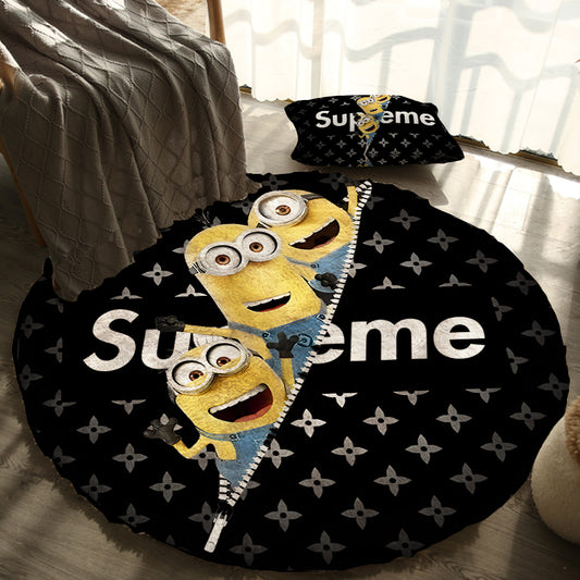 Minions：Bedroom Mat ラグ 円形 短毛 0702-6-7-1