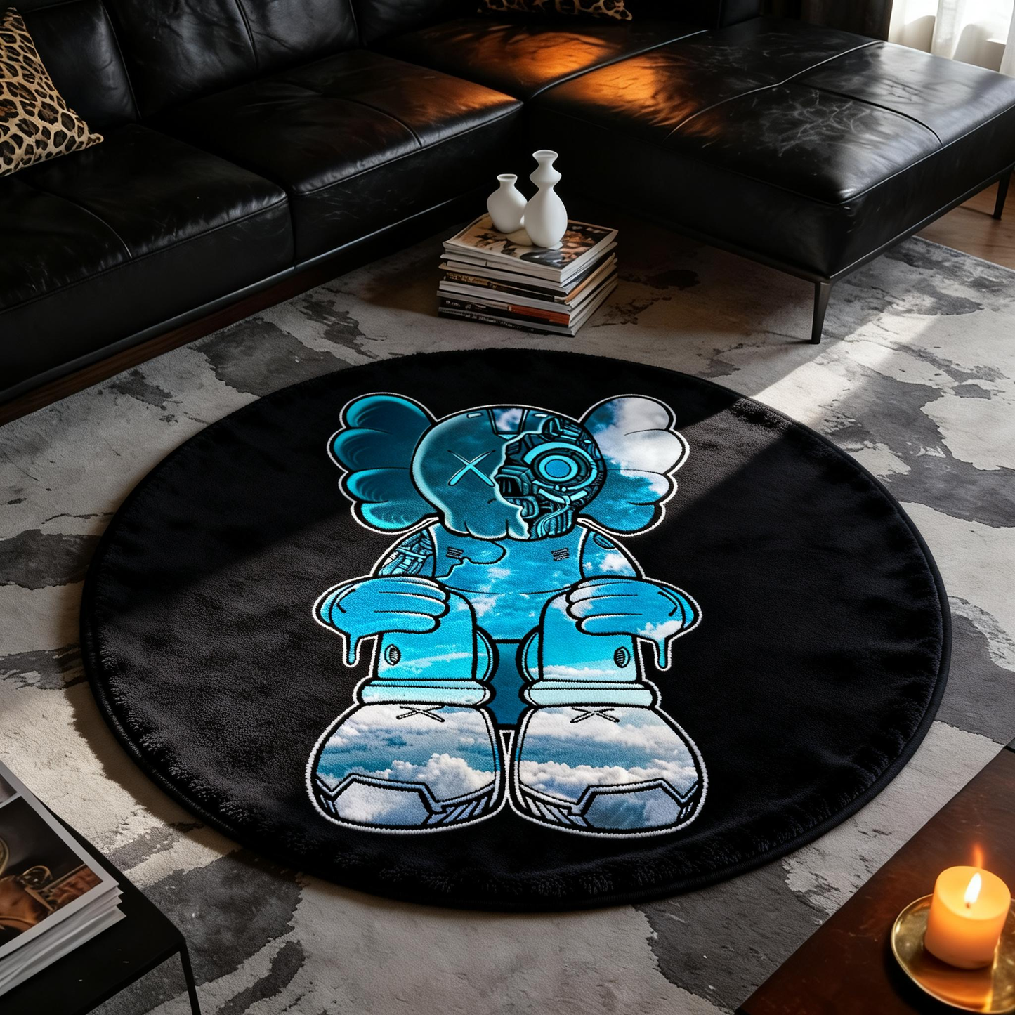 Bedroom Mat ラグ 円形 短毛 824-1-12-2