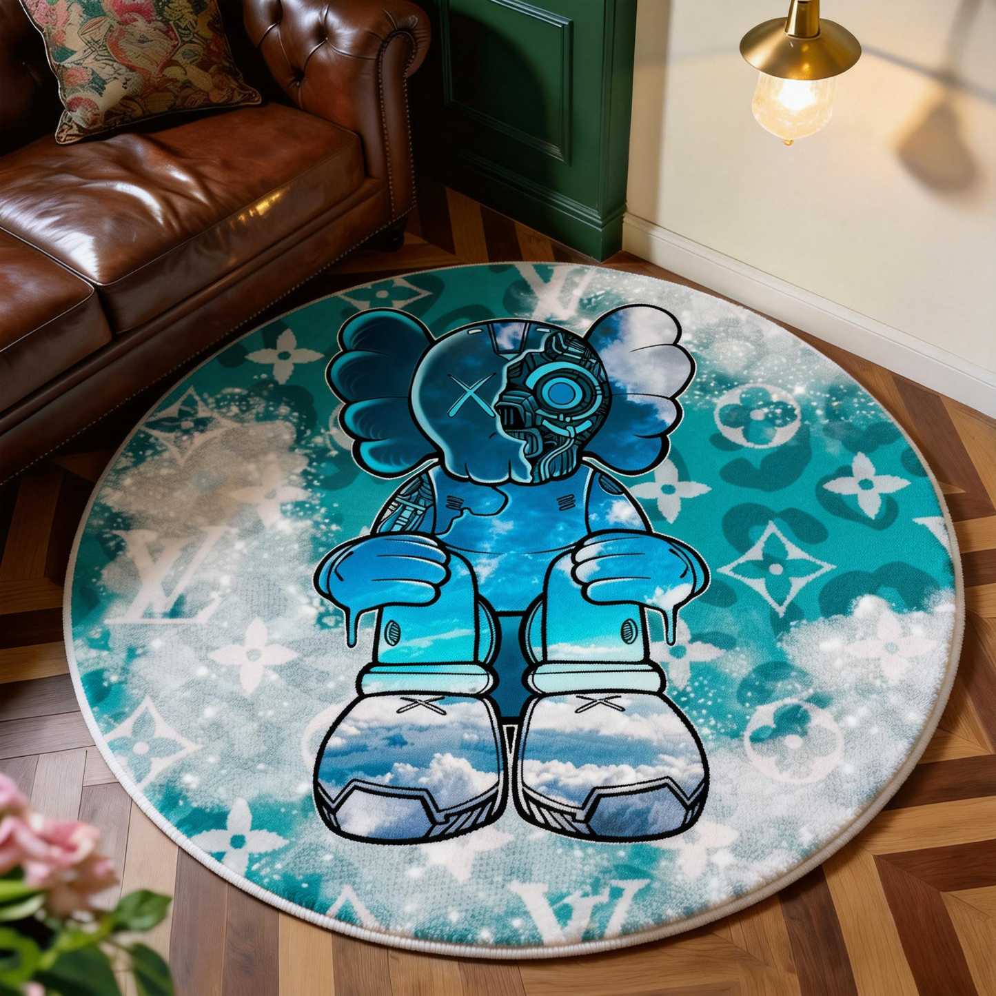 Bedroom Mat ラグ 円形 短毛 719-1-11-1