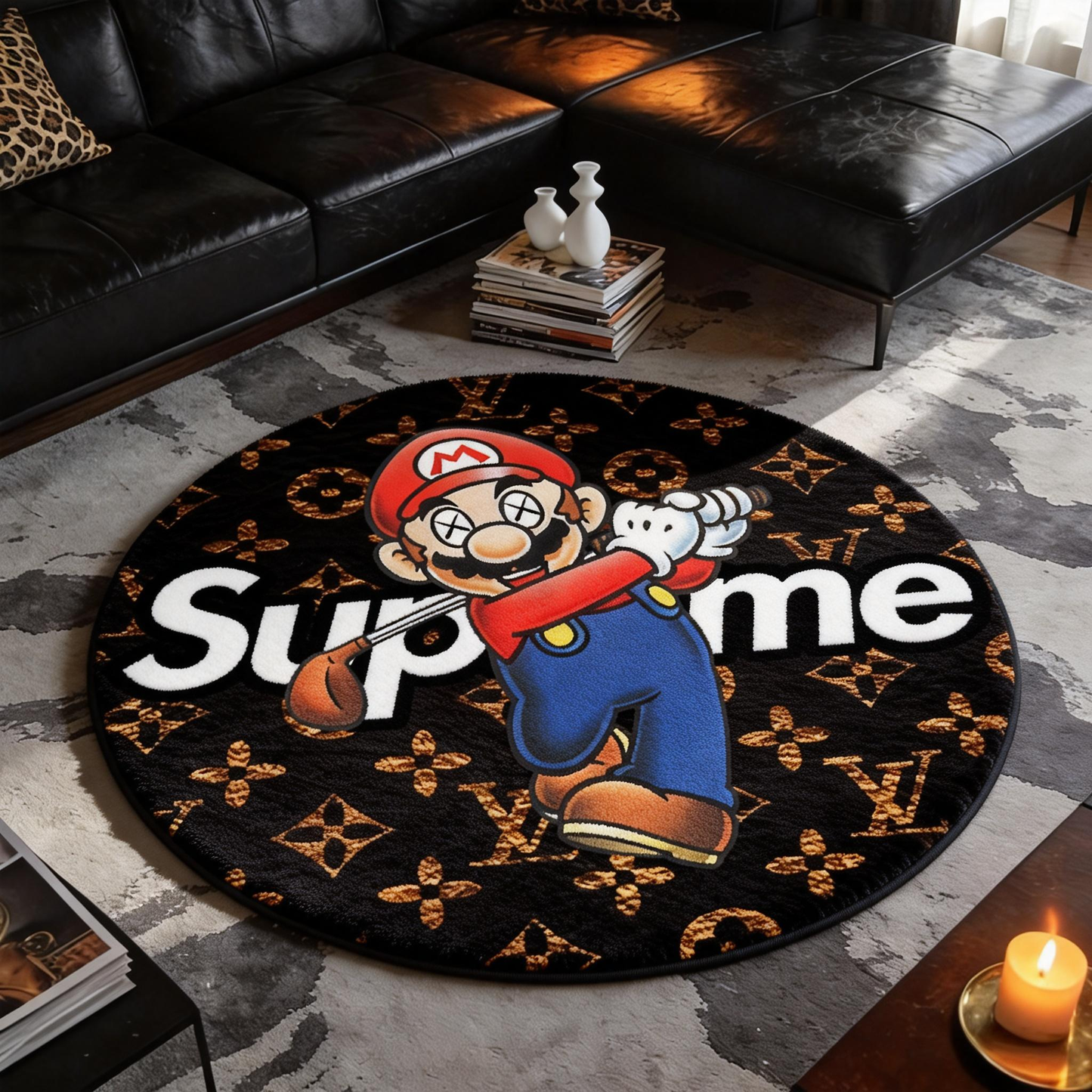 Bedroom Mat ラグ 円形 短毛 0912-6-3
