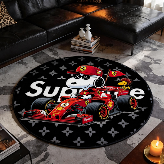 Bedroom Mat ラグ 円形 短毛 0805-2-3