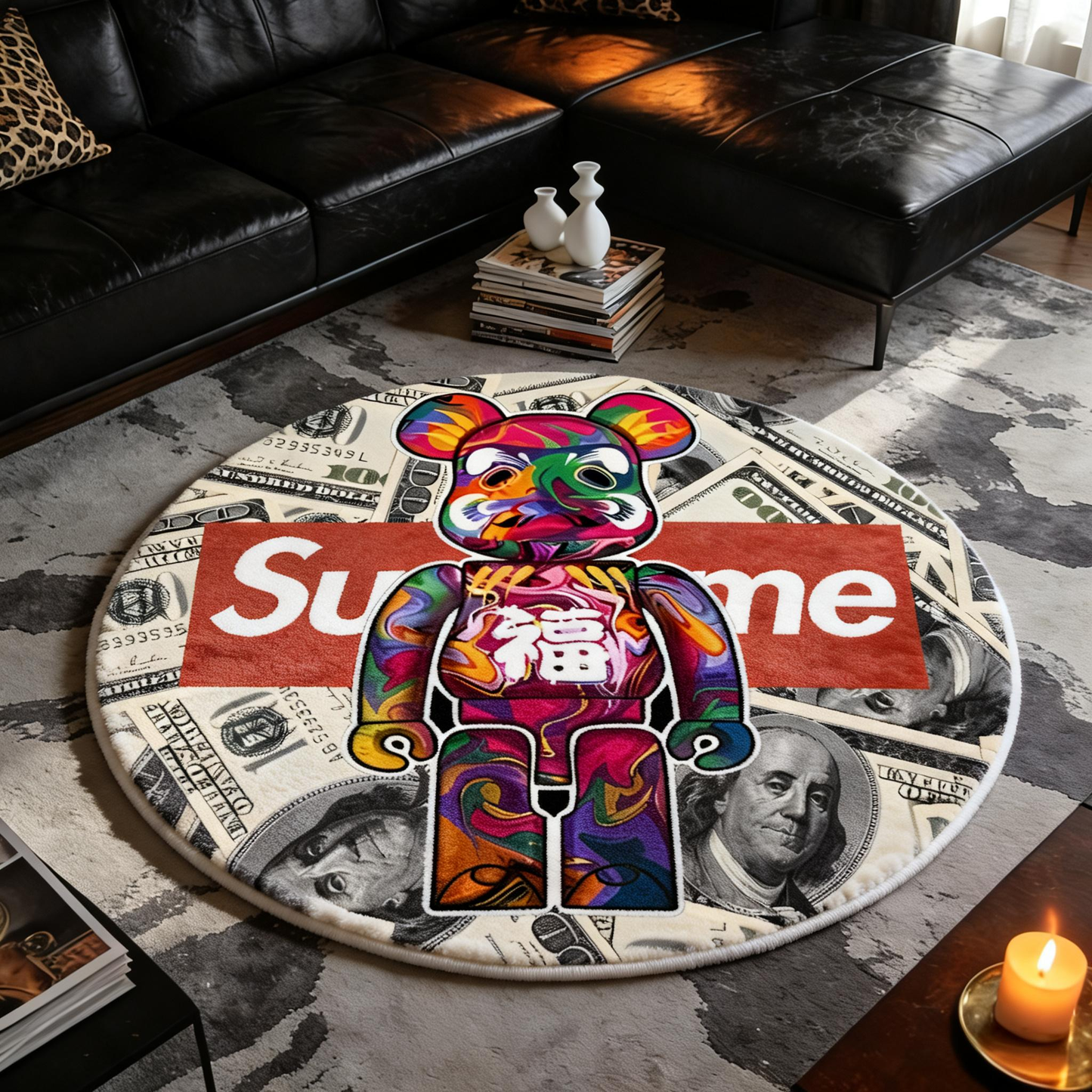 Bedroom Mat ラグ 円形 短毛 0323-3-5