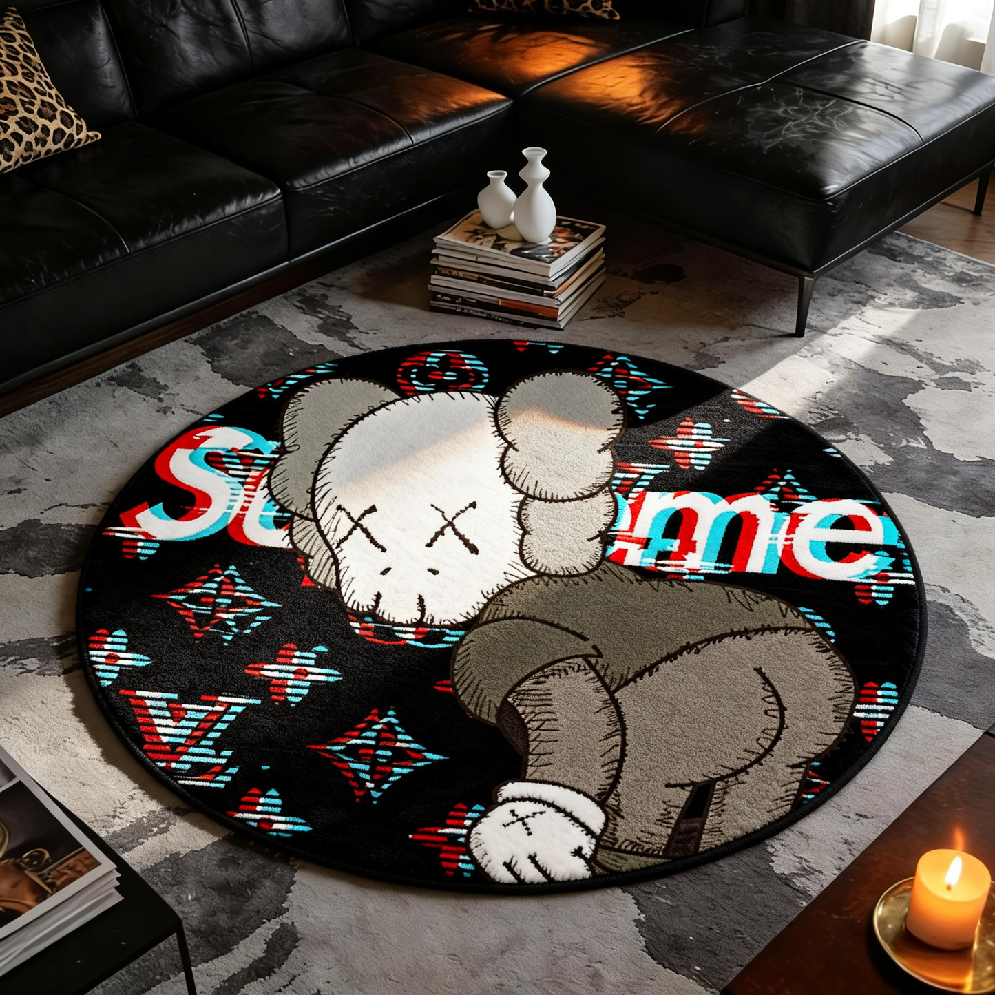 Bedroom Mat ラグ 円形 短毛 0323-3-1