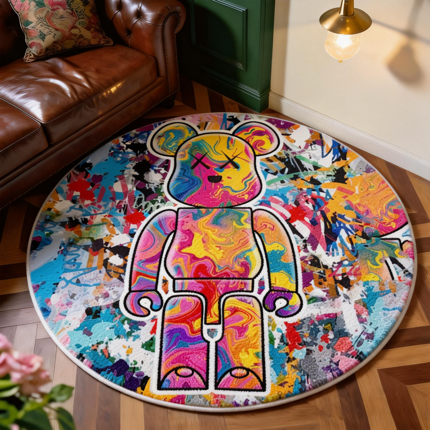 Bedroom Mat ラグ 円形 短毛 824-1-4-2
