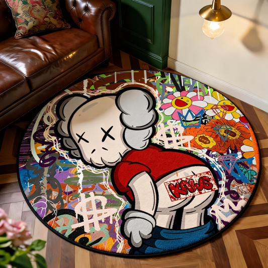 Bedroom Mat ラグ 円形 短毛 824-1-11