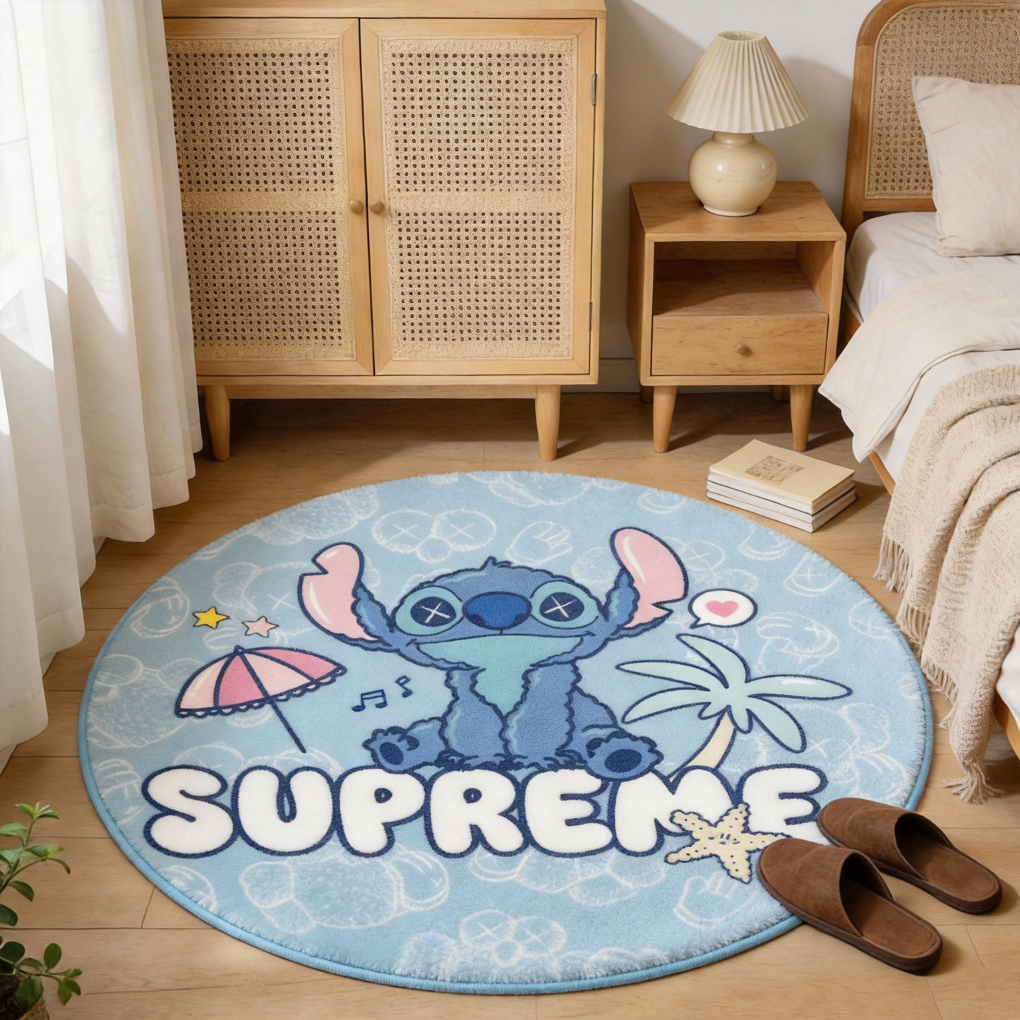 Bedroom Mat ラグ 円形 短毛 260123-32