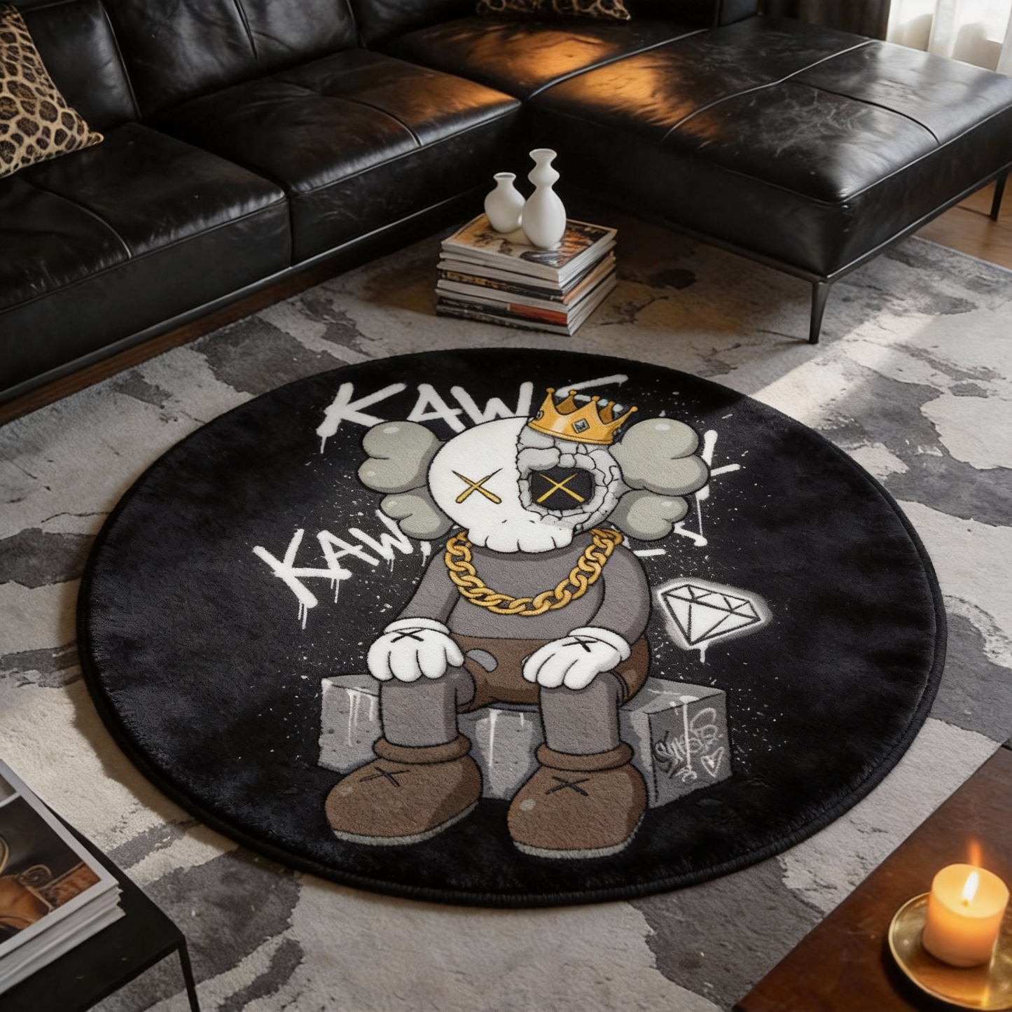 Bedroom Mat ラグ 円形 短毛 260123-35