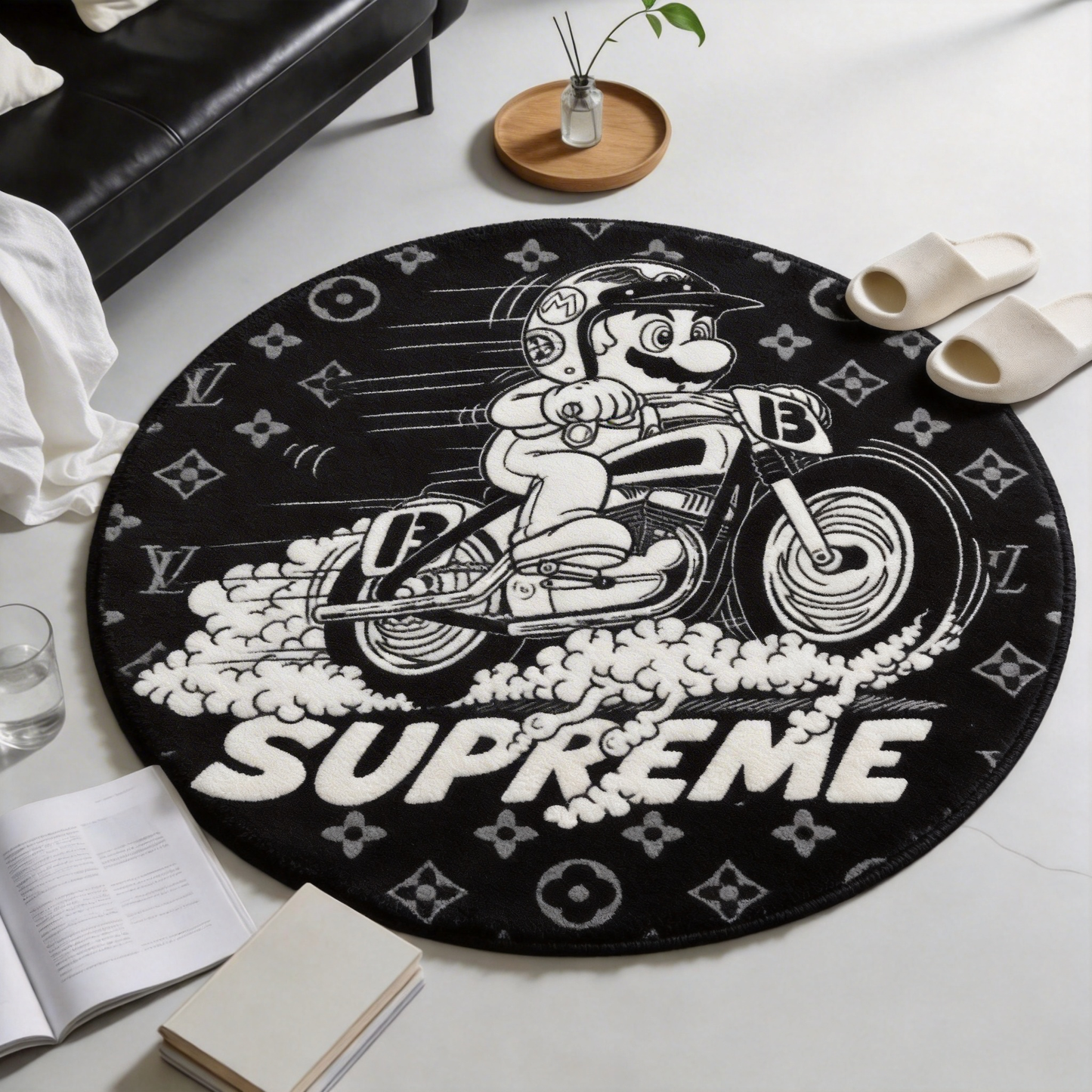 Bedroom Mat ラグ 円形 短毛 260306-4