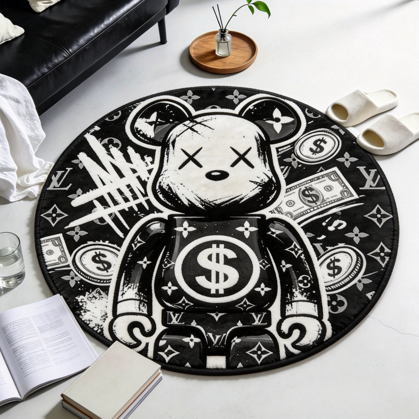 Bedroom Mat ラグ 円形 短毛 260415-27