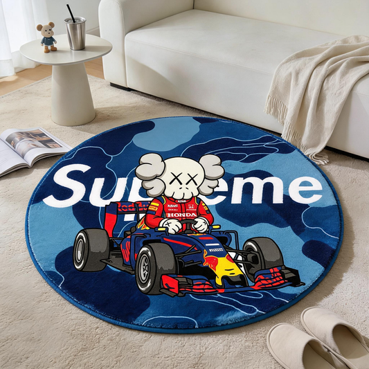 Bedroom Mat ラグ 円形 短毛 260527-24