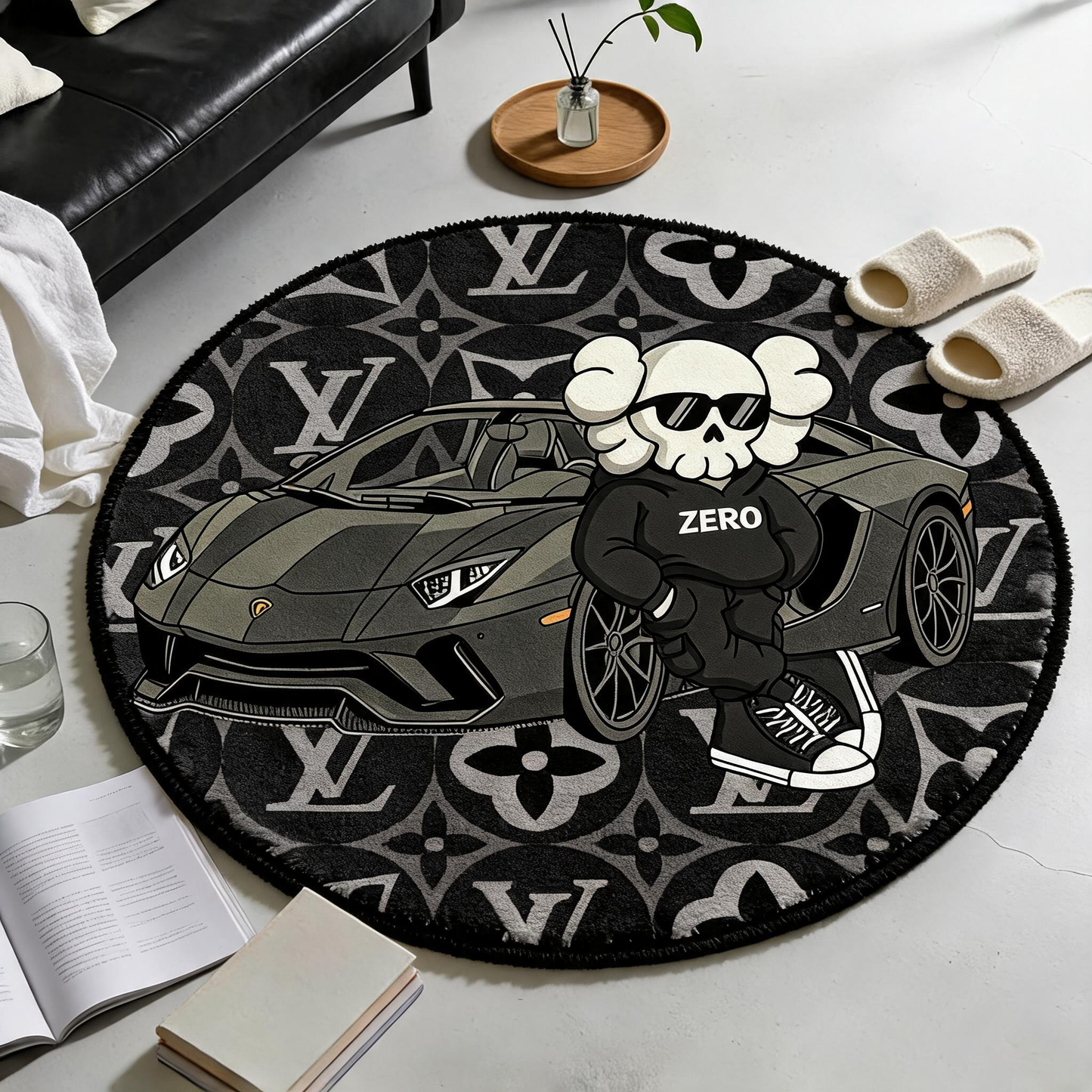 Bedroom Mat ラグ 円形 短毛 260527-25