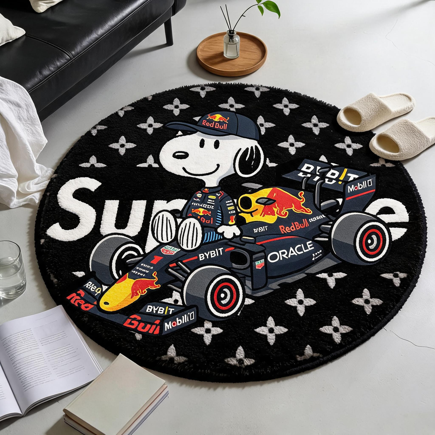 Bedroom Mat ラグ 円形 短毛 260527-21