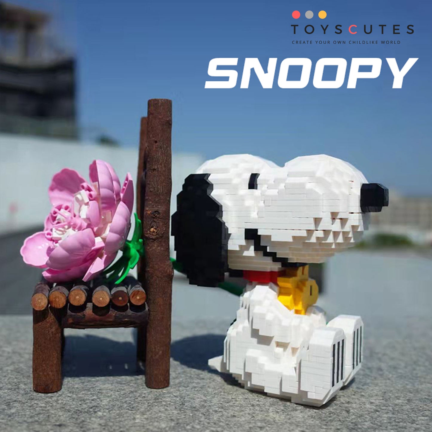 ブロック SNOOPY スヌーピー  座って 「141mm」