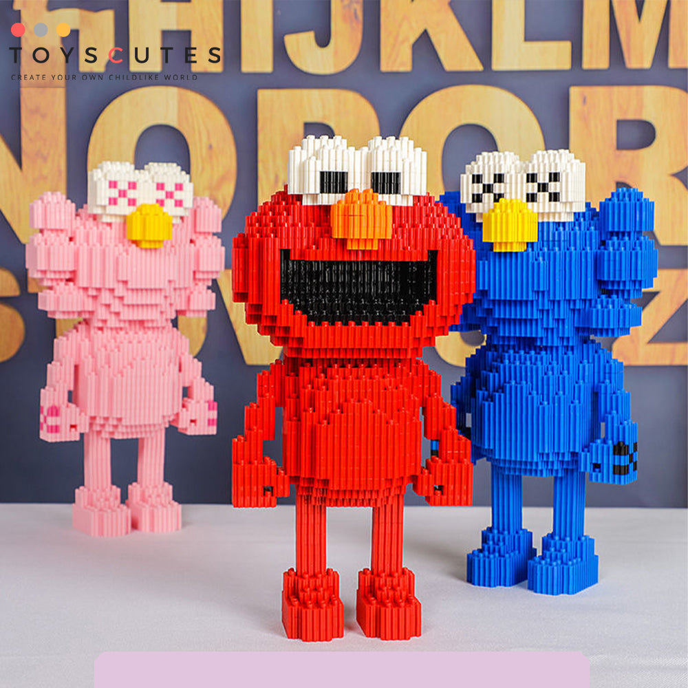 ブロック Sesame Streetセサミストリート 大きい   クッキーモンスター ピンク219-3-4