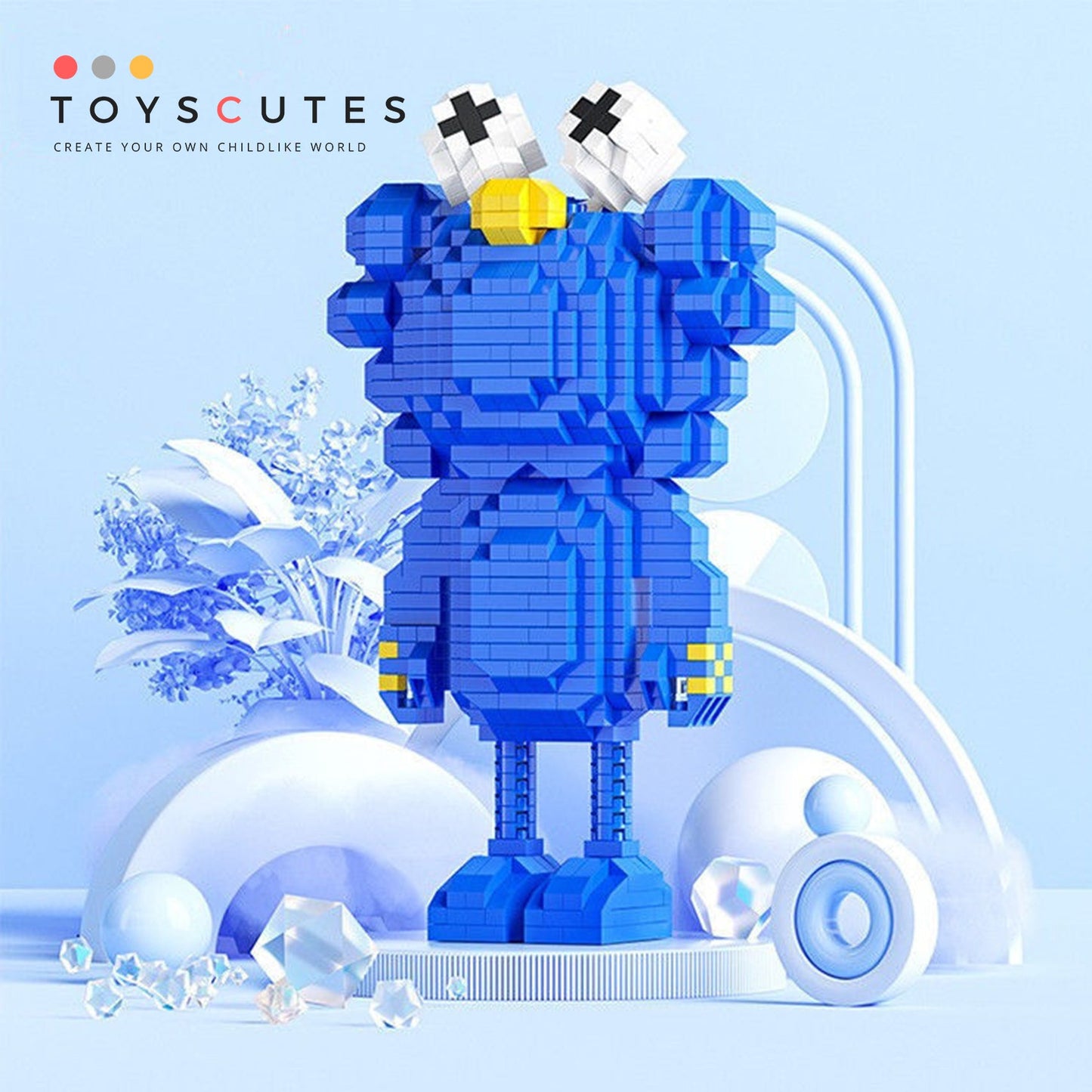 ブロック Sesame Street セサミストリート x KAWS クッキーモンスター ブルー 219-3-2